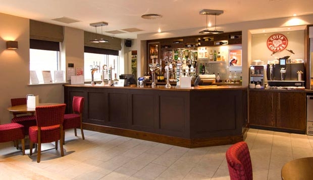 Bar area at Premier Inn Manchester City Centre (Deansgate Locks) hotel